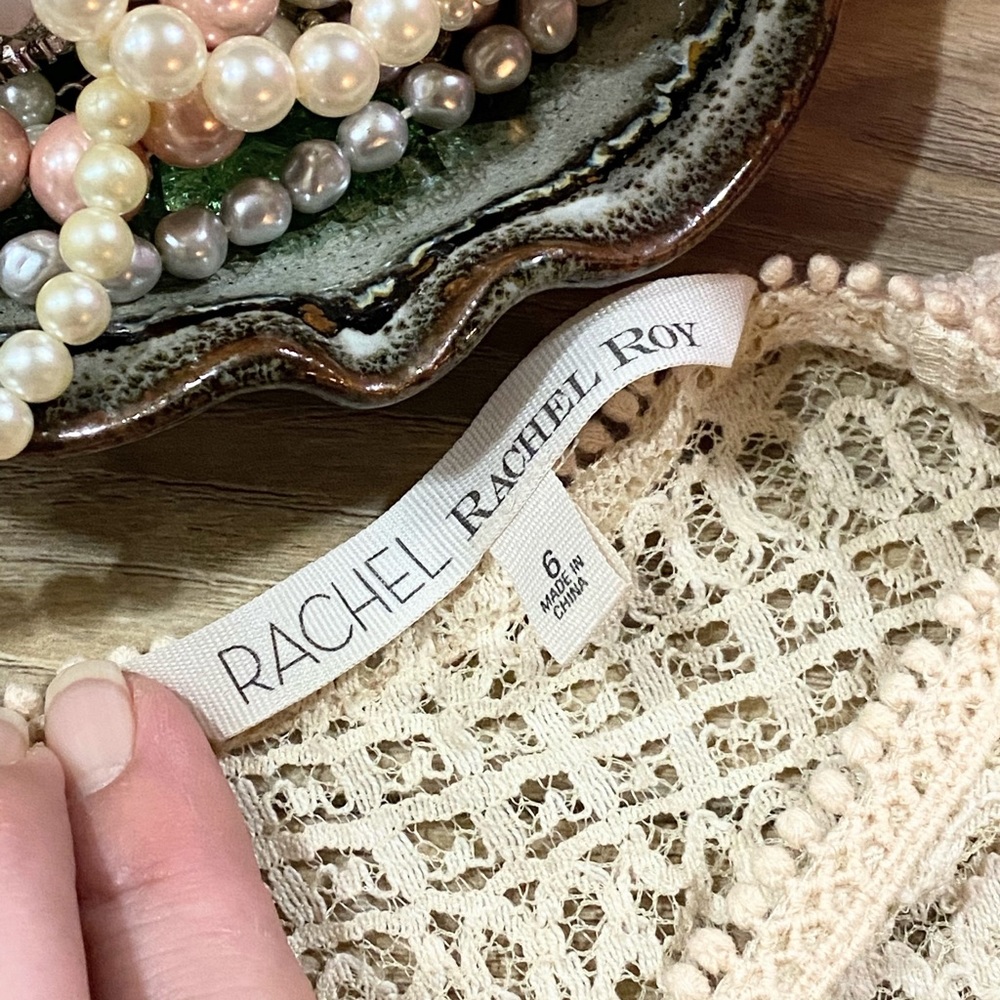 RACHAEL Rachael Roy Cream Lace Long Sleeve Blouse - Picture 8 of 13